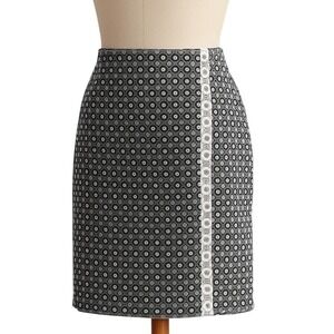 Joeffer Caoc Skirt Womens 6 Gray Geometric Pencil‎ Straight Business Formal